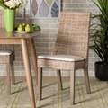 Baxton Studio Toby Modern Bohemian Grey Rattan Dining Chair, PK2 209-2PC-12795